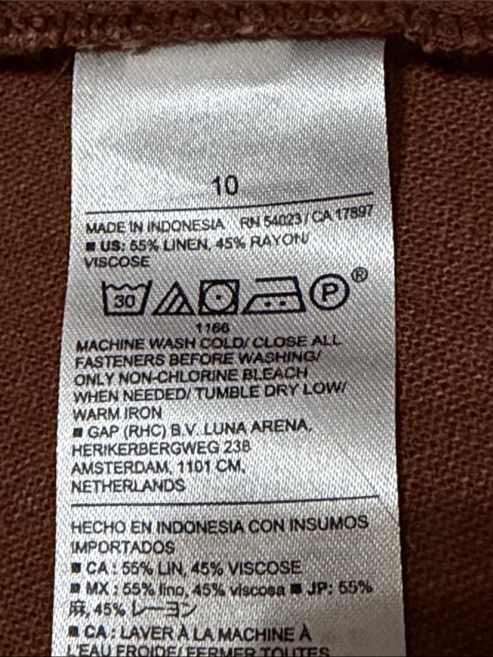 Banana Republic Linen-Blend A-Line Midi Skirt Rust Brown 10 NWT - Picture 6 of 6